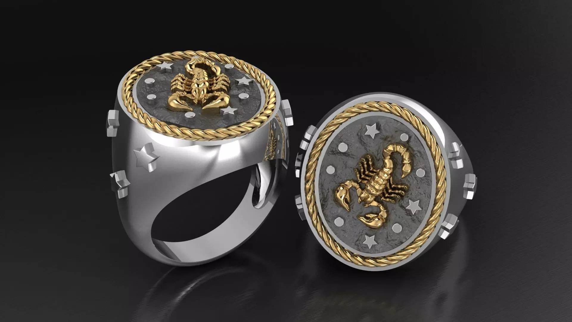 Zodiac Ring Scorpio 3D print model_0