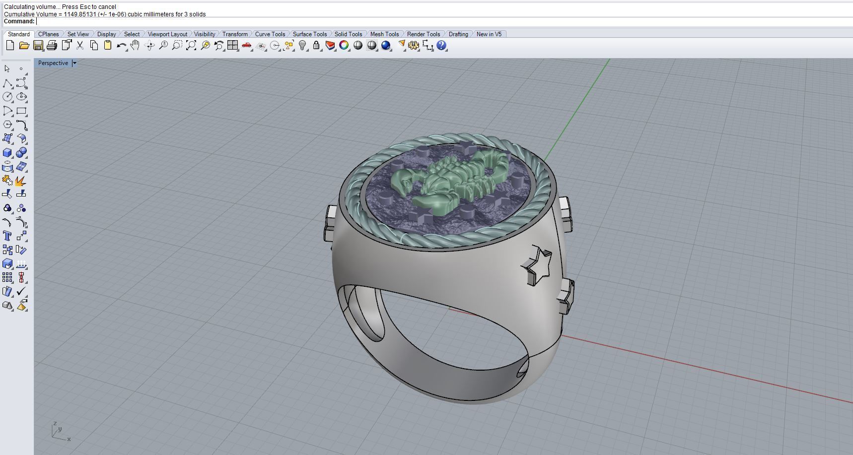 Zodiac Ring Scorpio 3D print model_11