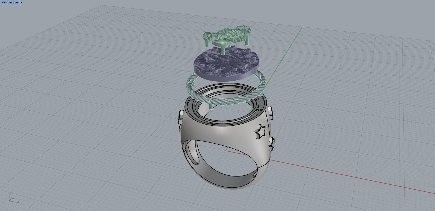 Zodiac Ring Scorpio 3D print model_7