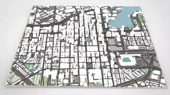 Cityscape Baltimore Downtown USA fragment city 3D model