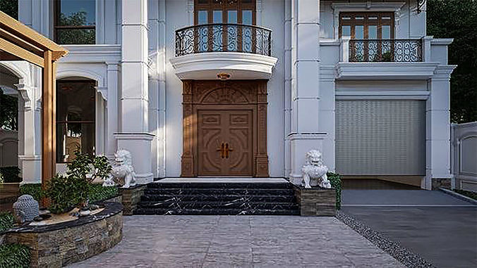 Neo-Classical Villa  3D model 4