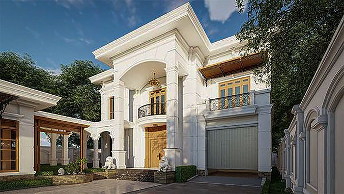 Neo-Classical Villa  3D model 2