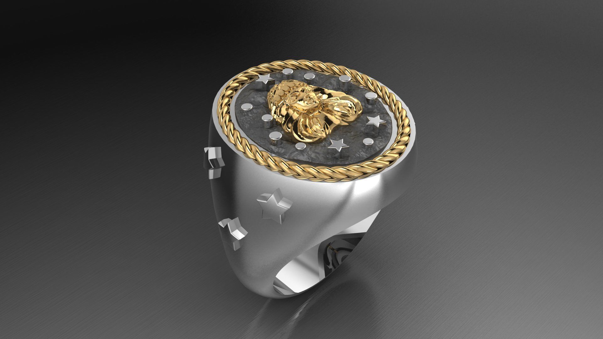 Zodiac Ring Virgo 3D print model_2