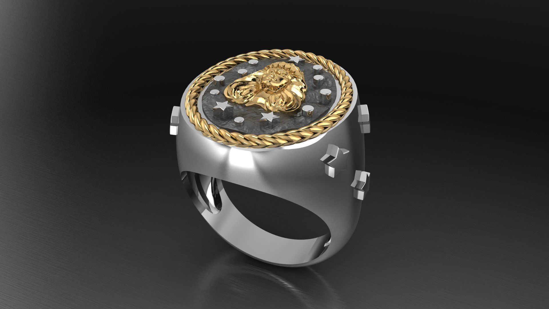 Zodiac Ring Virgo 3D print model_1