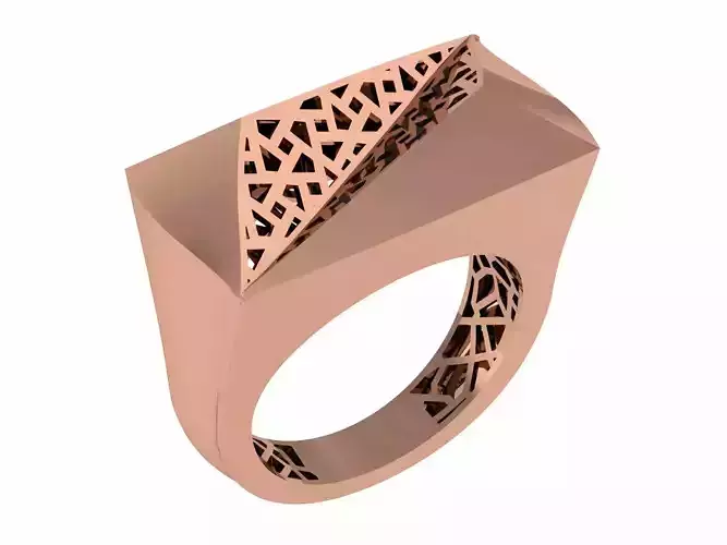 Plain gold mesh wire ring