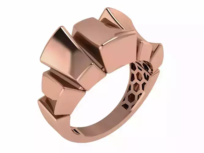 Nuggets Plain gold ring 3D print model