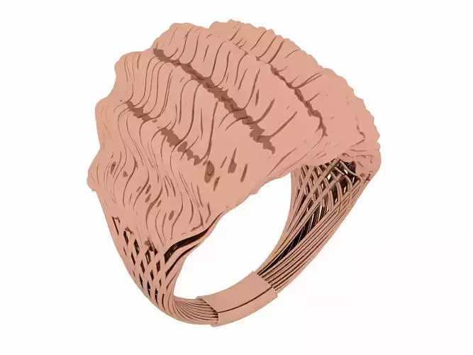Wave Line Plain gold  ring