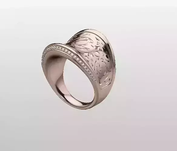 Wire Mesh Vines Plain gold ring