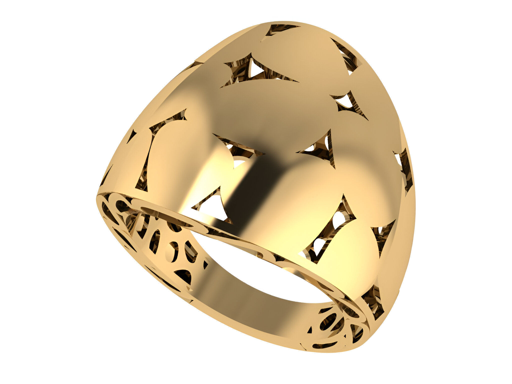 Disc Plain gold ring 3D print model_1