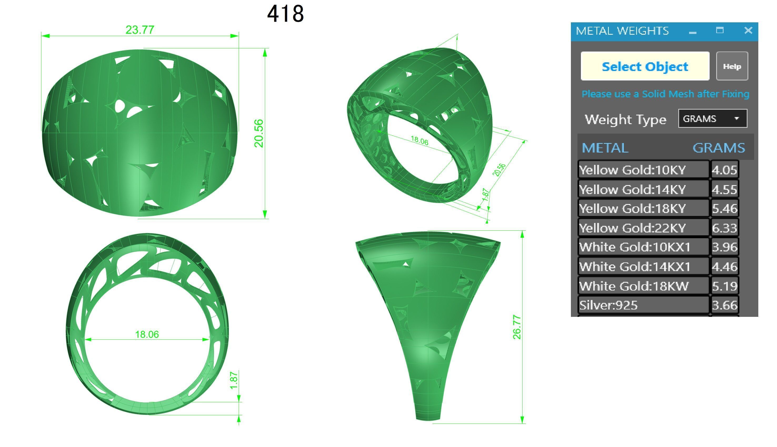 Disc Plain gold ring 3D print model_3