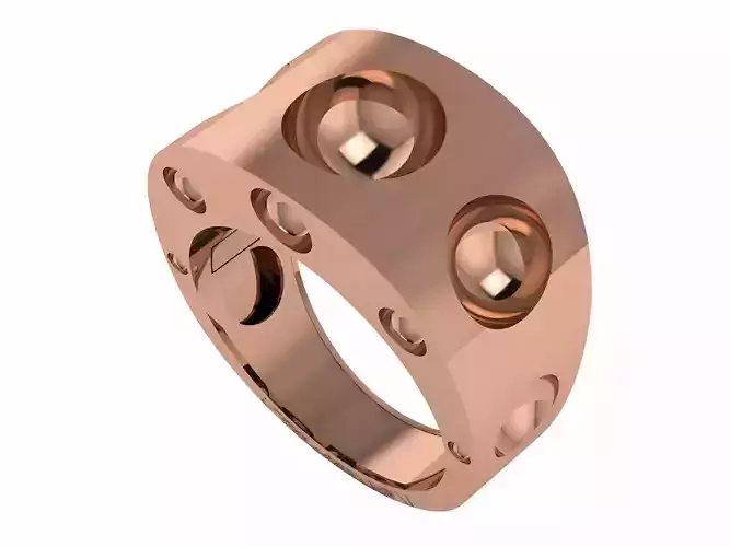 Holes Plain gold ring