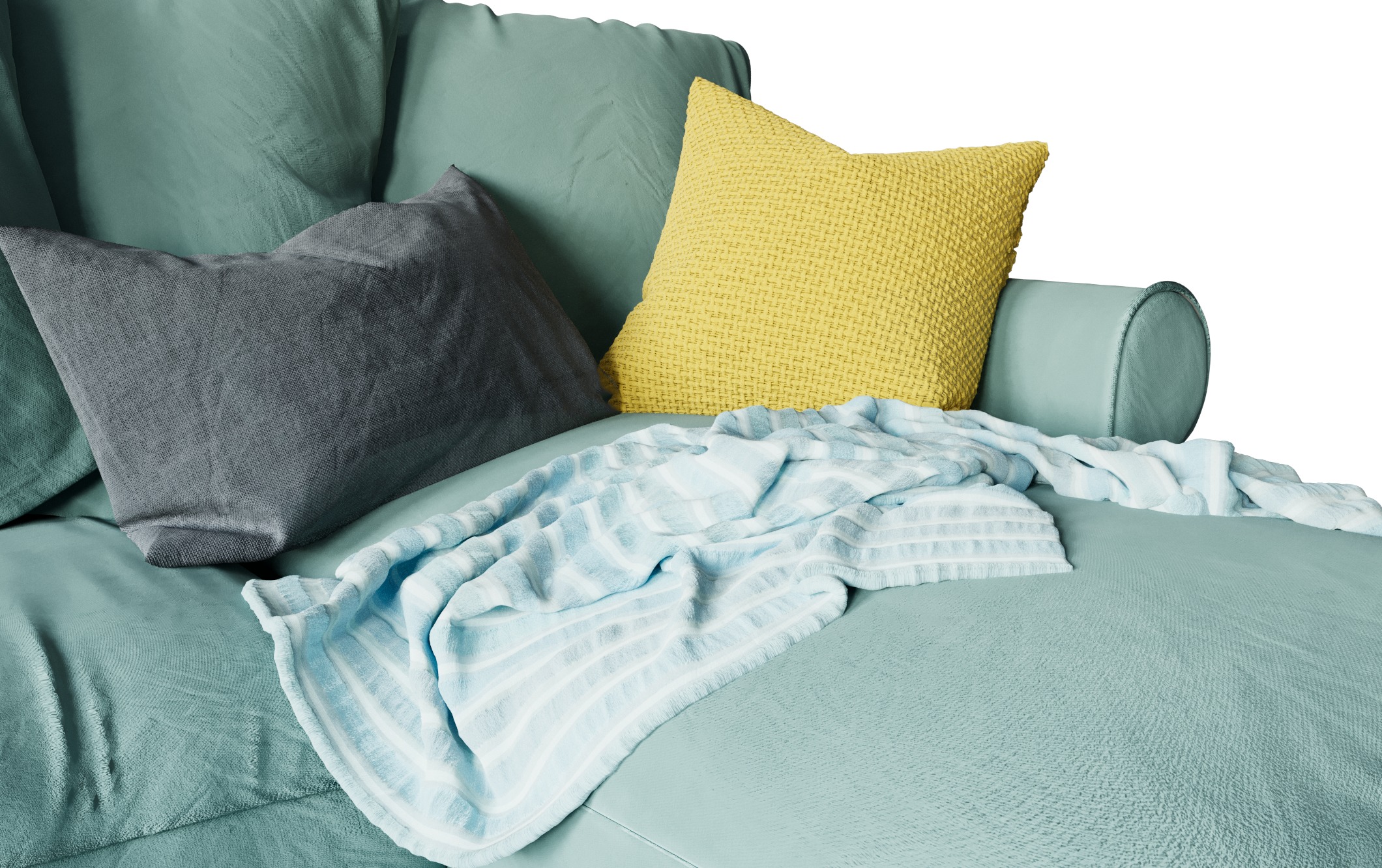 Green Scandinavian Sofa by IKEA 3D model_4