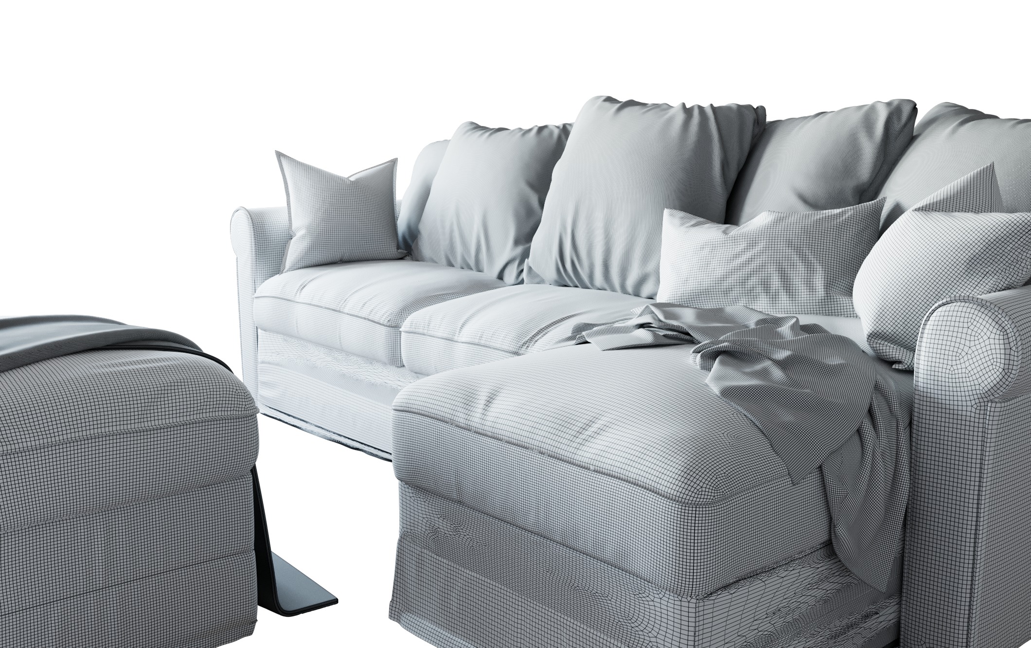 Green Scandinavian Sofa by IKEA 3D model_3