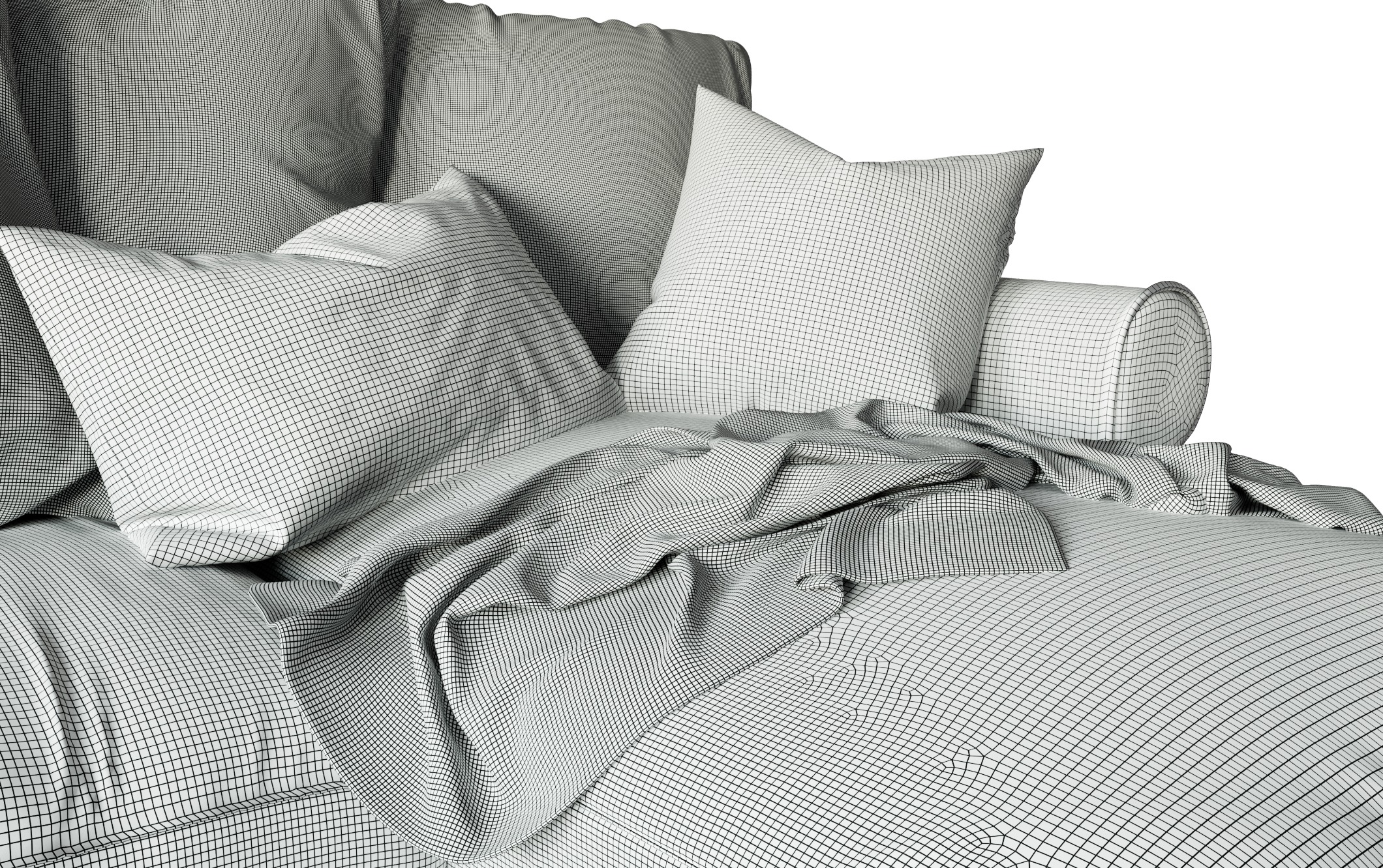 Green Scandinavian Sofa by IKEA 3D model_5