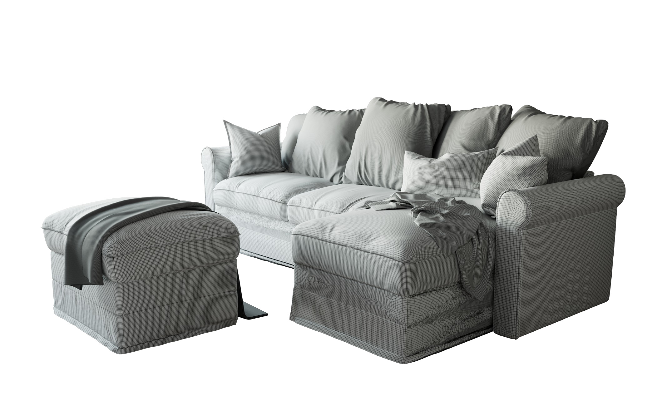 Green Scandinavian Sofa by IKEA 3D model_1