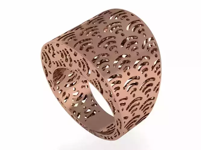 Wifi Signal Plain gold ring