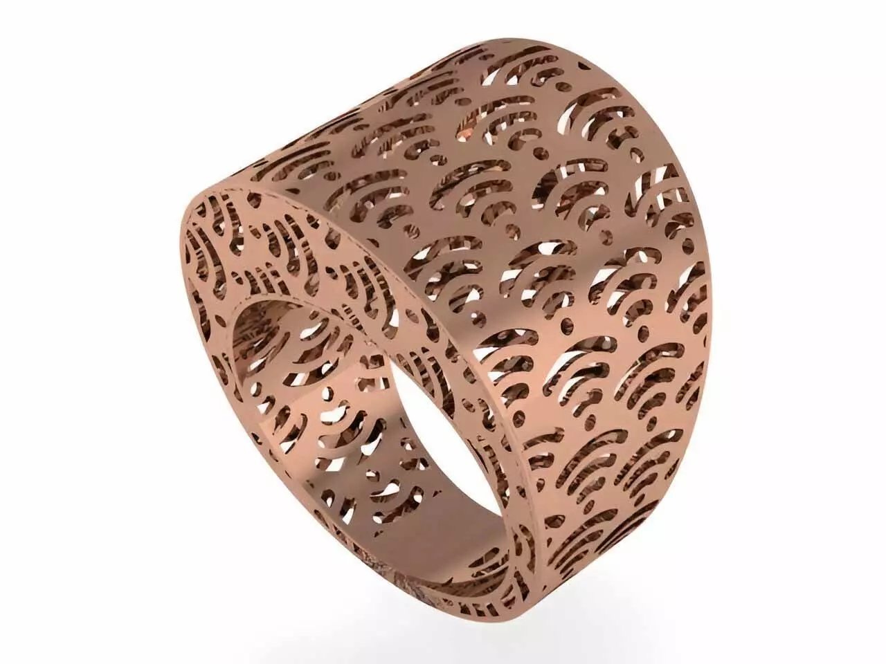 Wifi Signal Plain gold ring 3D print model