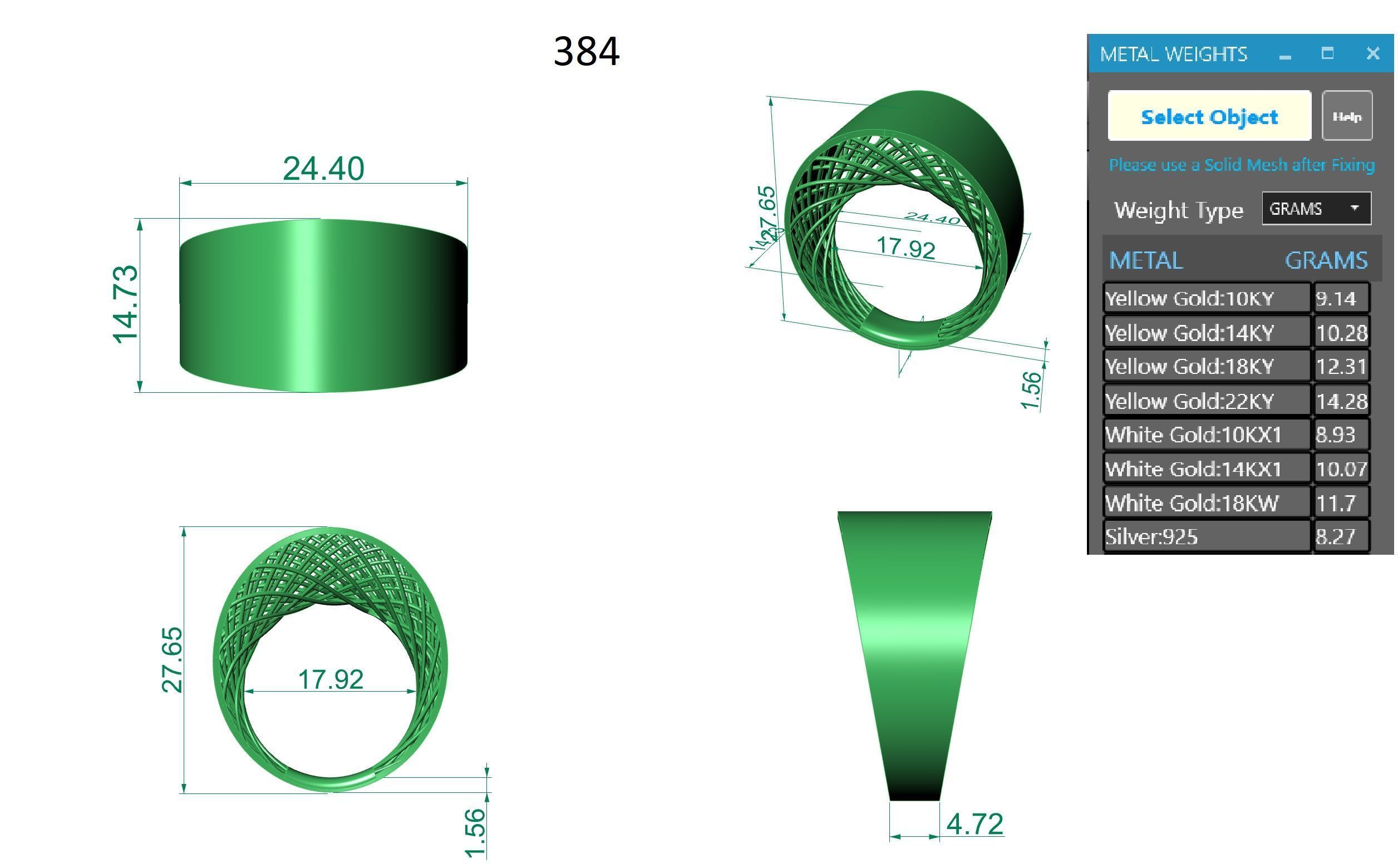 Thick Plain gold ring 3D print model_3