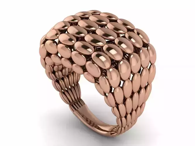 Beads Balls Plain gold ring 3D print model