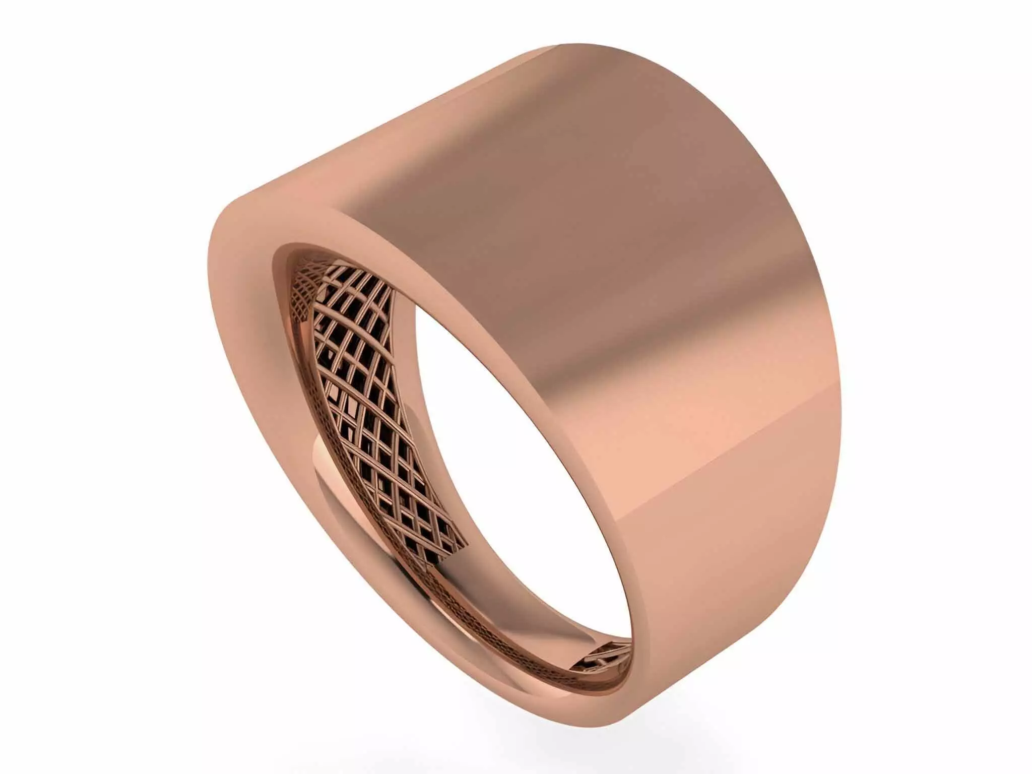 Thick Plain gold ring 3D print model_0
