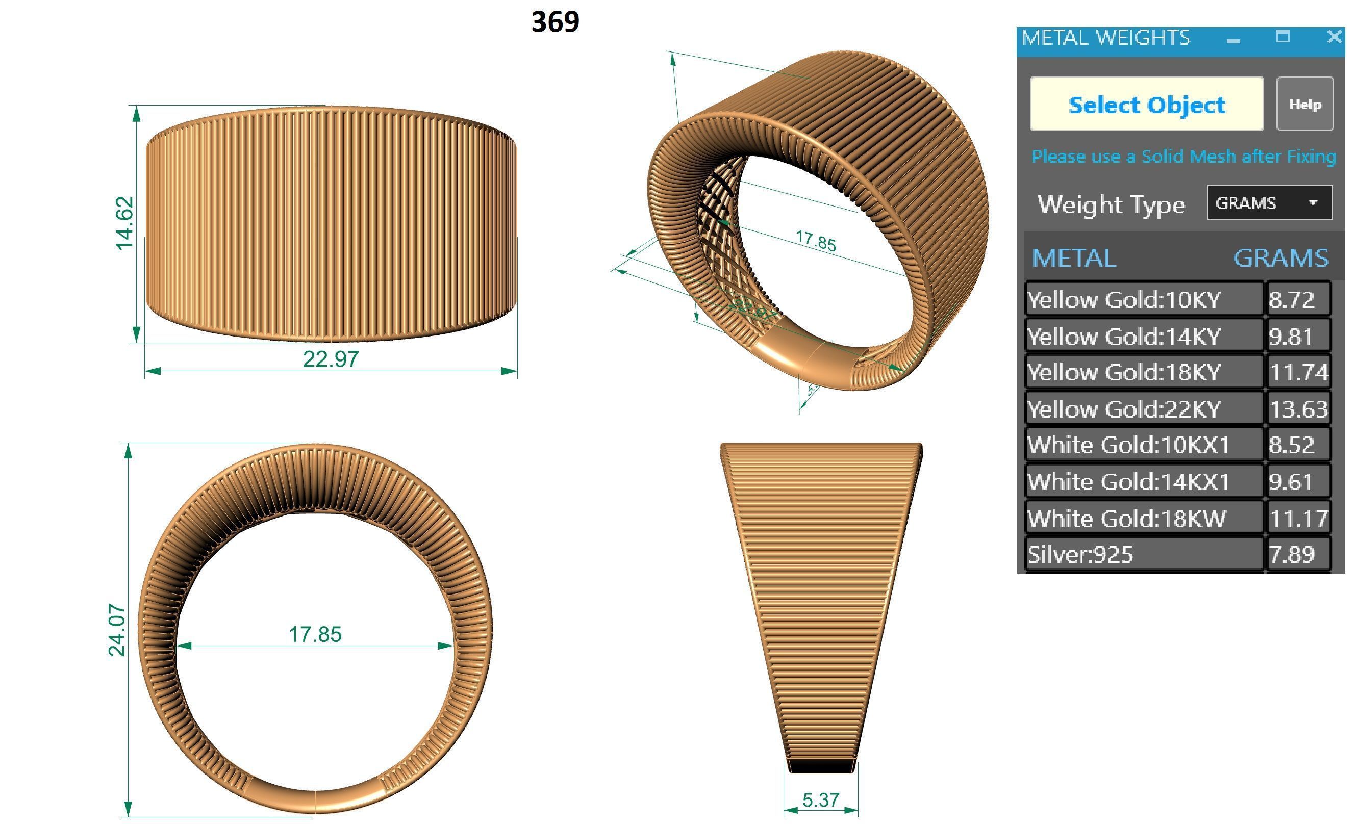 Thick Plain gold ring 3D print model_3