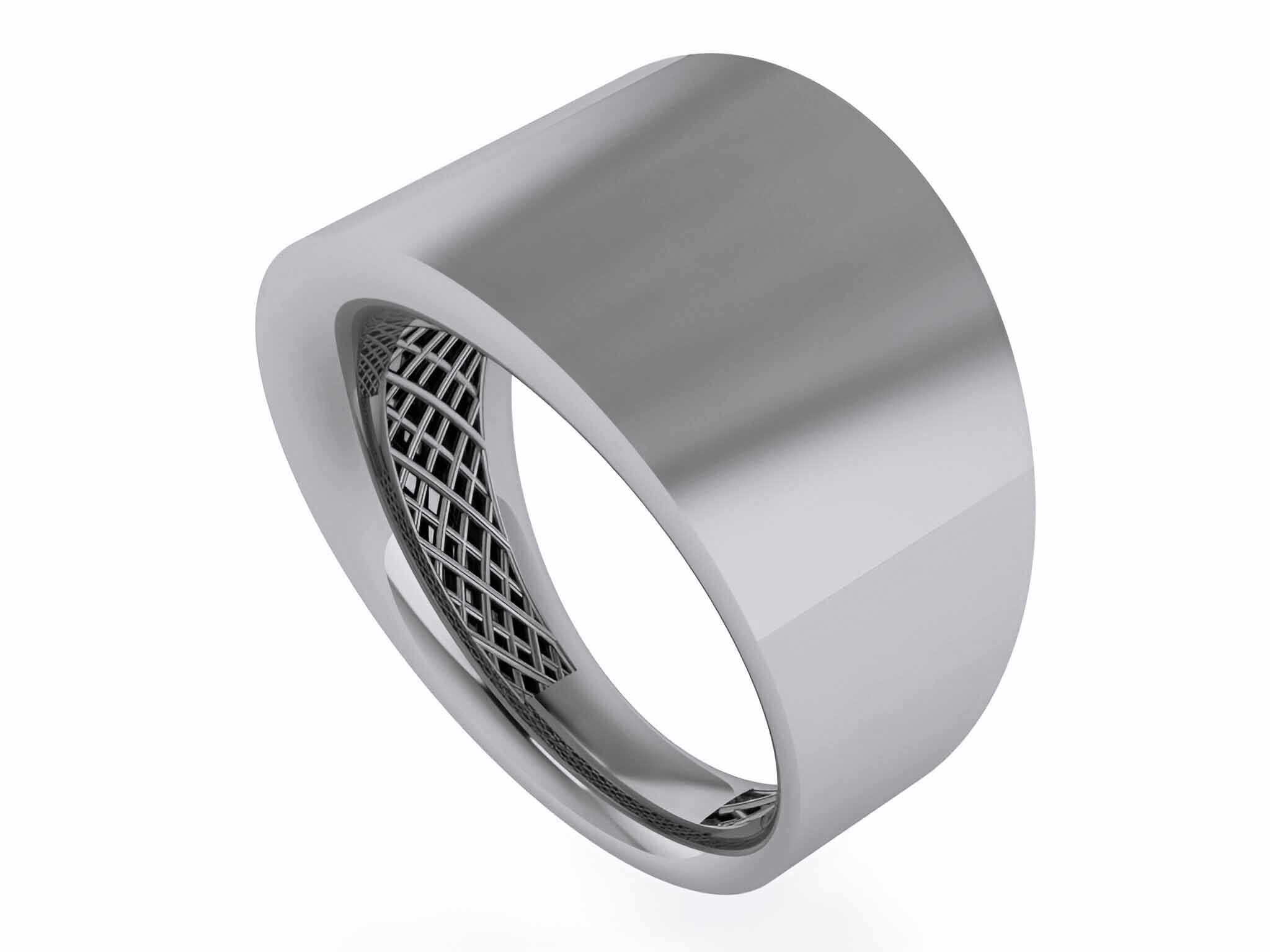 Thick Plain gold ring 3D print model_1