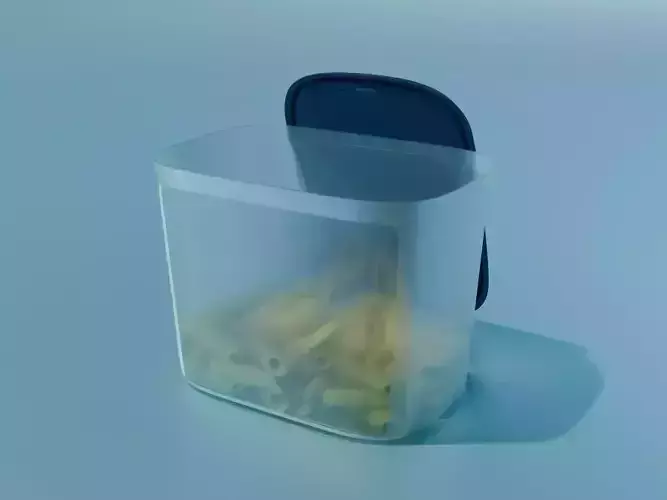Tupperware One Touch Fresh box large with pasta Penne Rigate 3D model