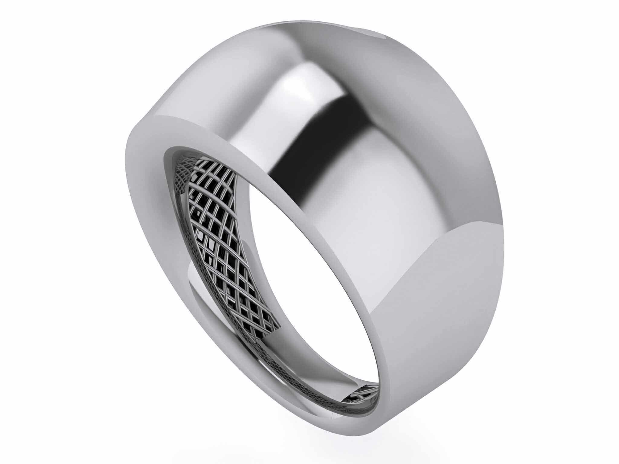 Thick Plain gold ring 3D print model_2