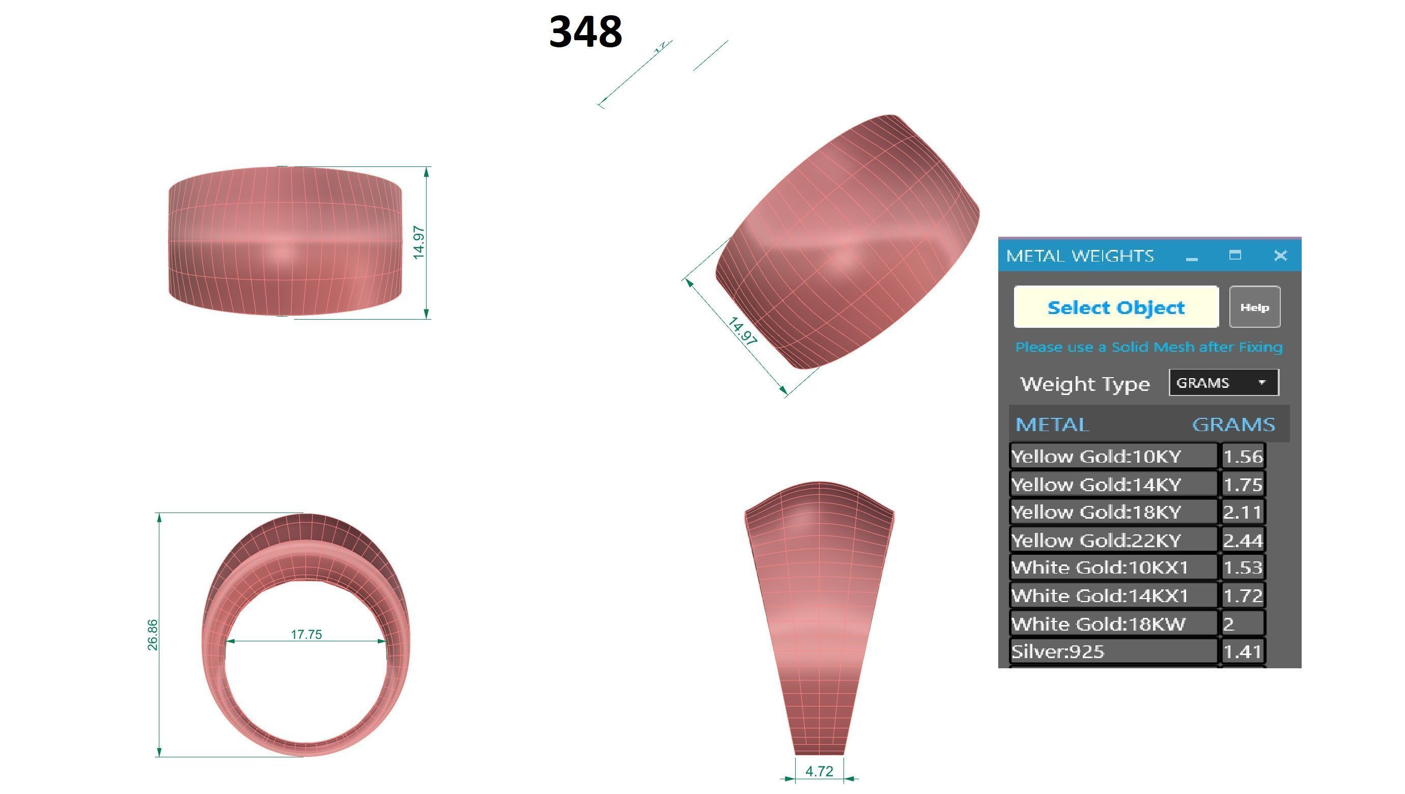 Thick Plain gold ring 3D print model_3