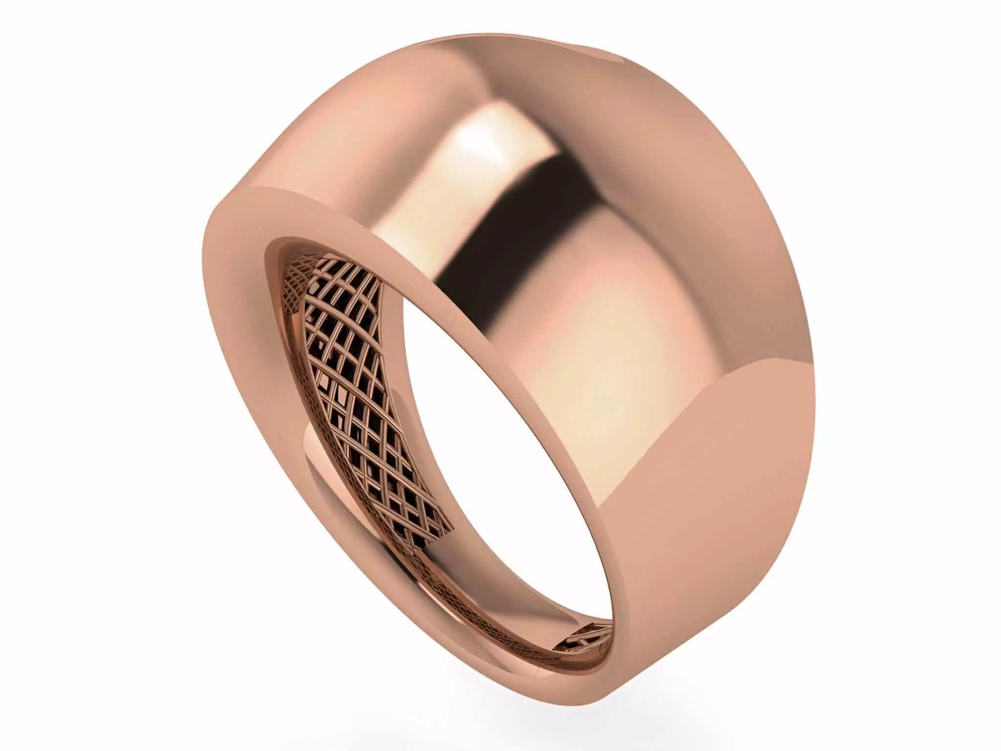 Thick Plain gold ring 3D print model_0
