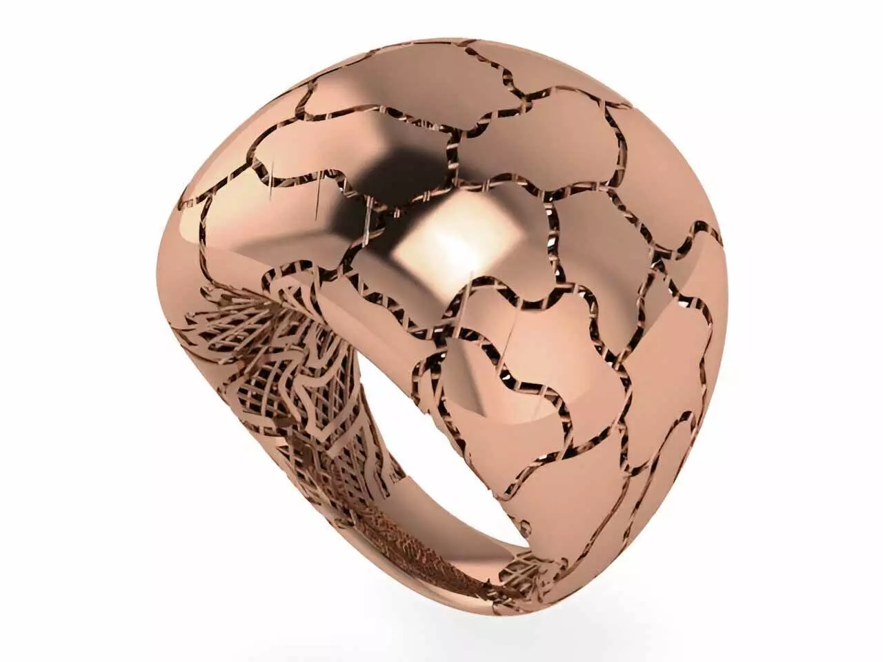 Earthquake Signature Plain gold ring 3D print model_0