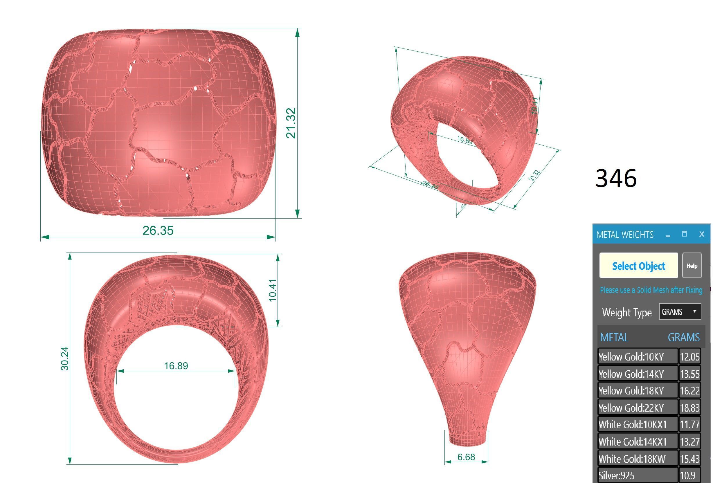 Earthquake Signature Plain gold ring 3D print model_3