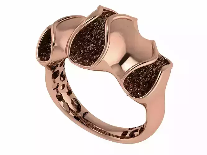 Wave Line Plain gold ring