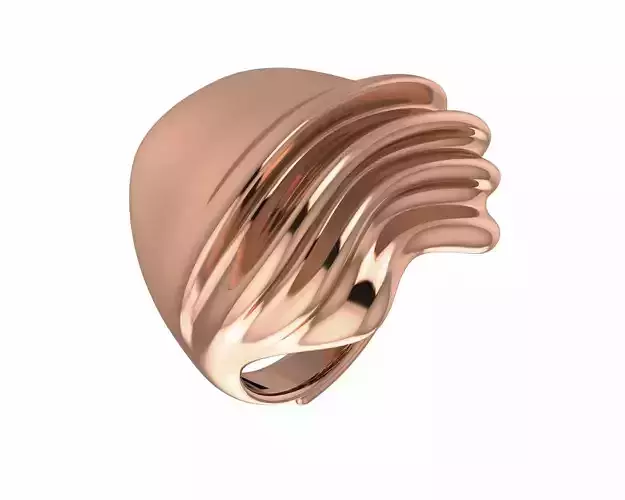 Wave Line Plain gold ring