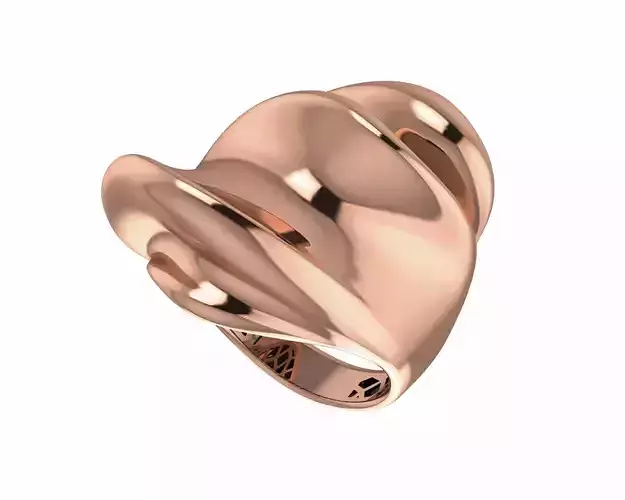 Wave Line Plain gold ring