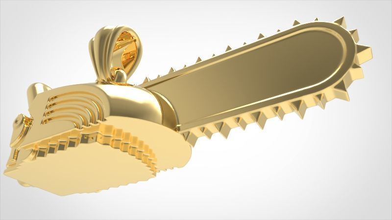 Timber Chainsaw Charm Pendant Necklace 3D print model_22