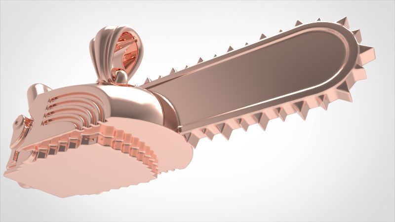 Timber Chainsaw Charm Pendant Necklace 3D print model_20