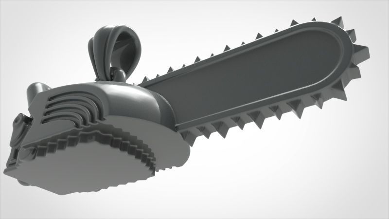 Timber Chainsaw Charm Pendant Necklace 3D print model_18