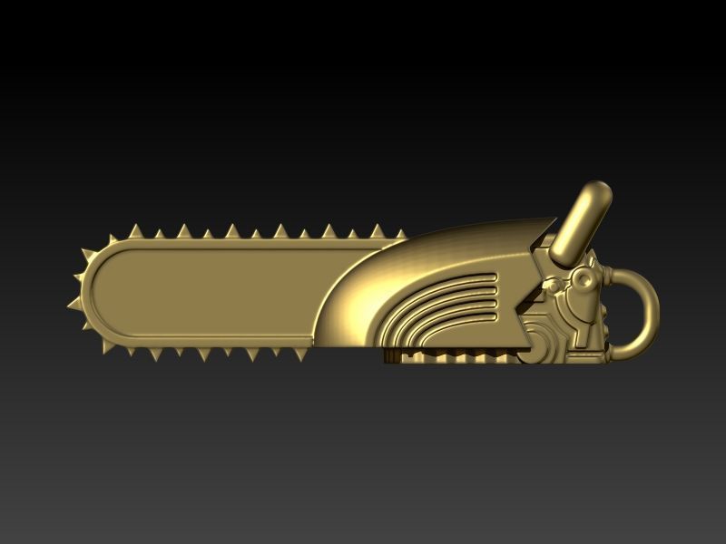 Timber Chainsaw Charm Pendant Necklace 3D print model_5