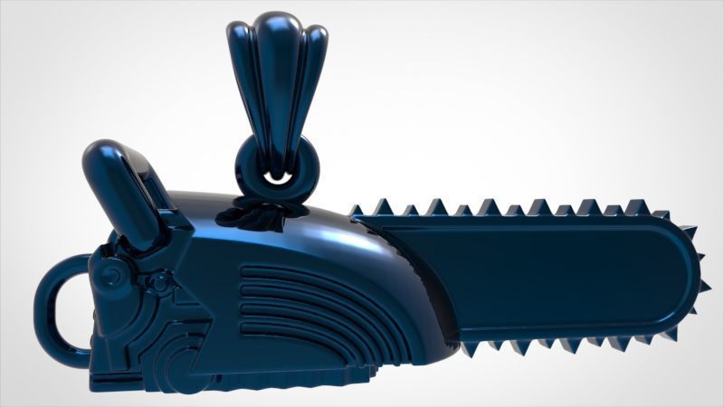 Timber Chainsaw Charm Pendant Necklace 3D print model_15