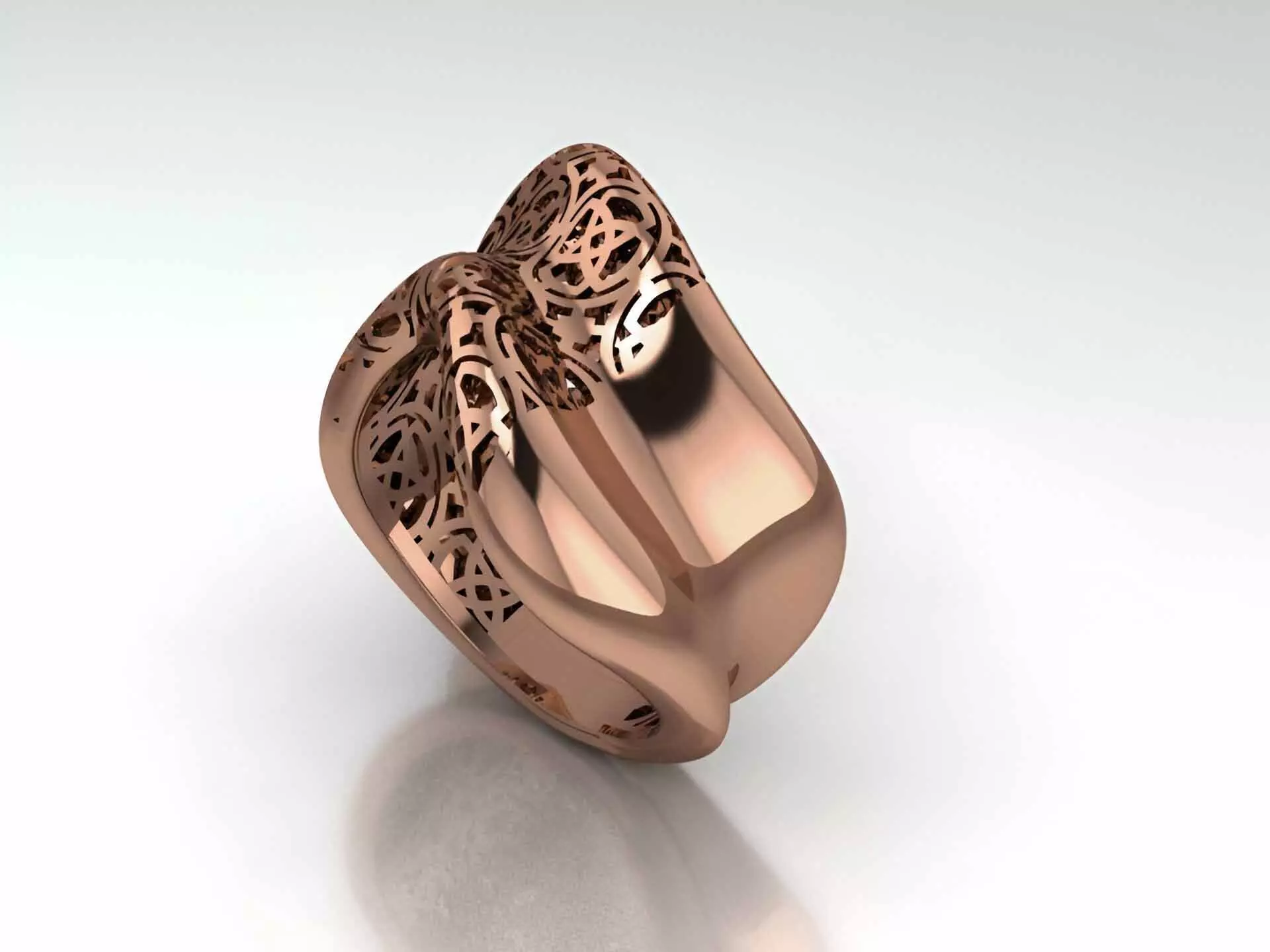 Wire Mesh Plain gold ring 3D print model_0