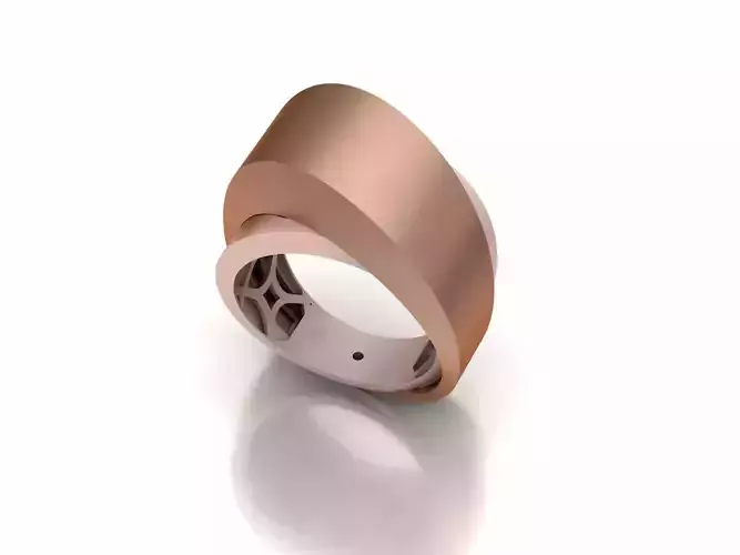 Dual Plate Plain gold ring