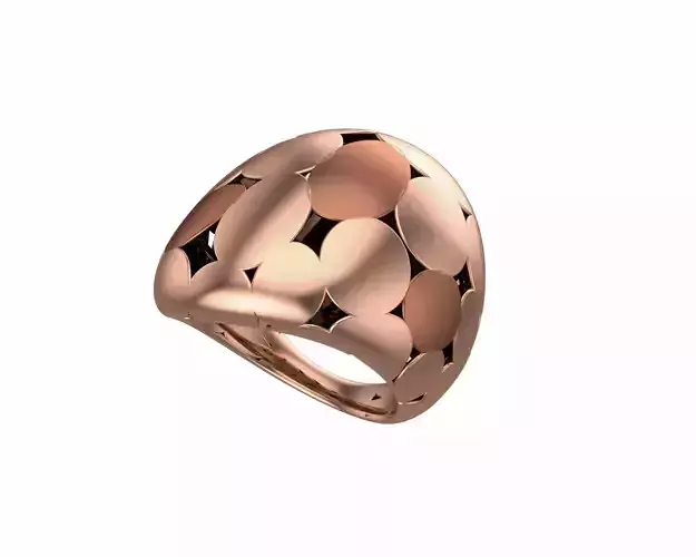 Circle Disc Plain gold ring 3D print model