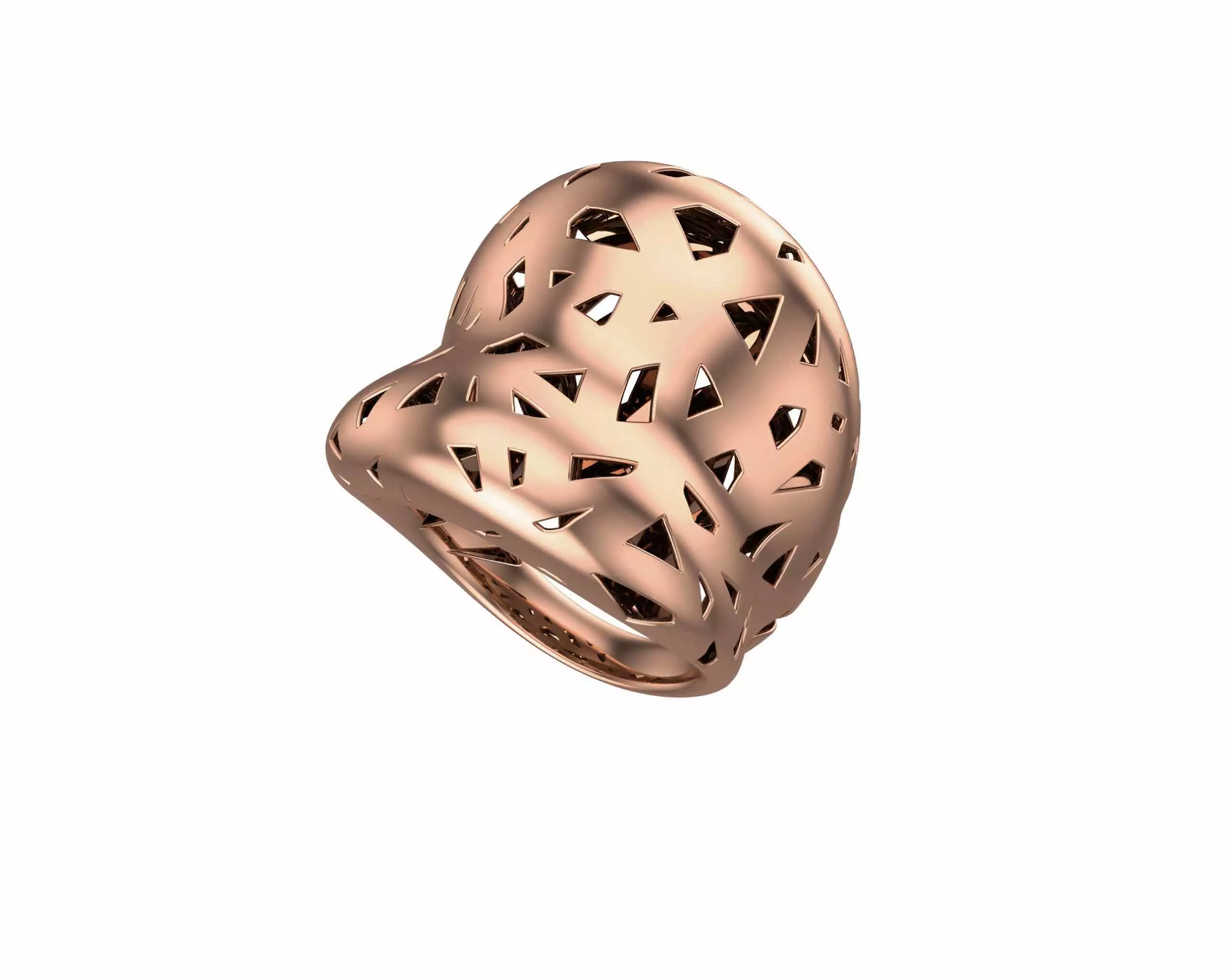 Woven Wire Mesh Plain gold ring 3D print model_0