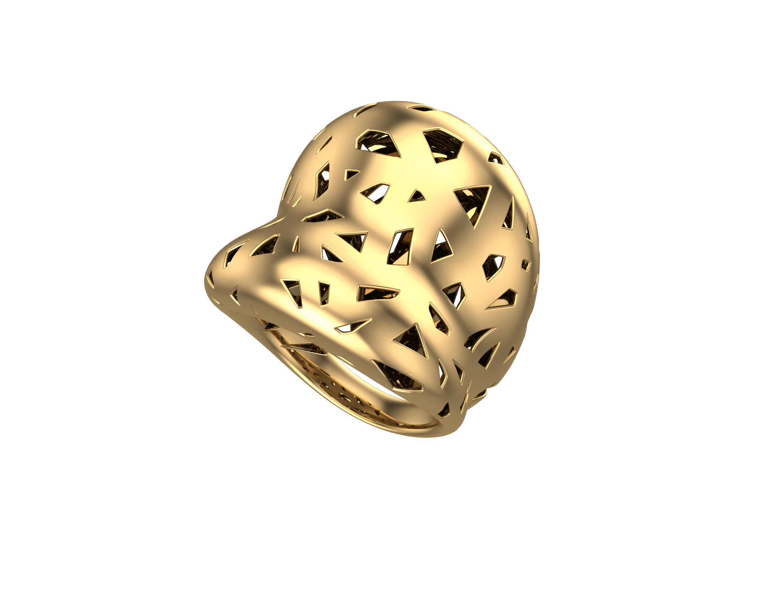 Woven Wire Mesh Plain gold ring 3D print model_2