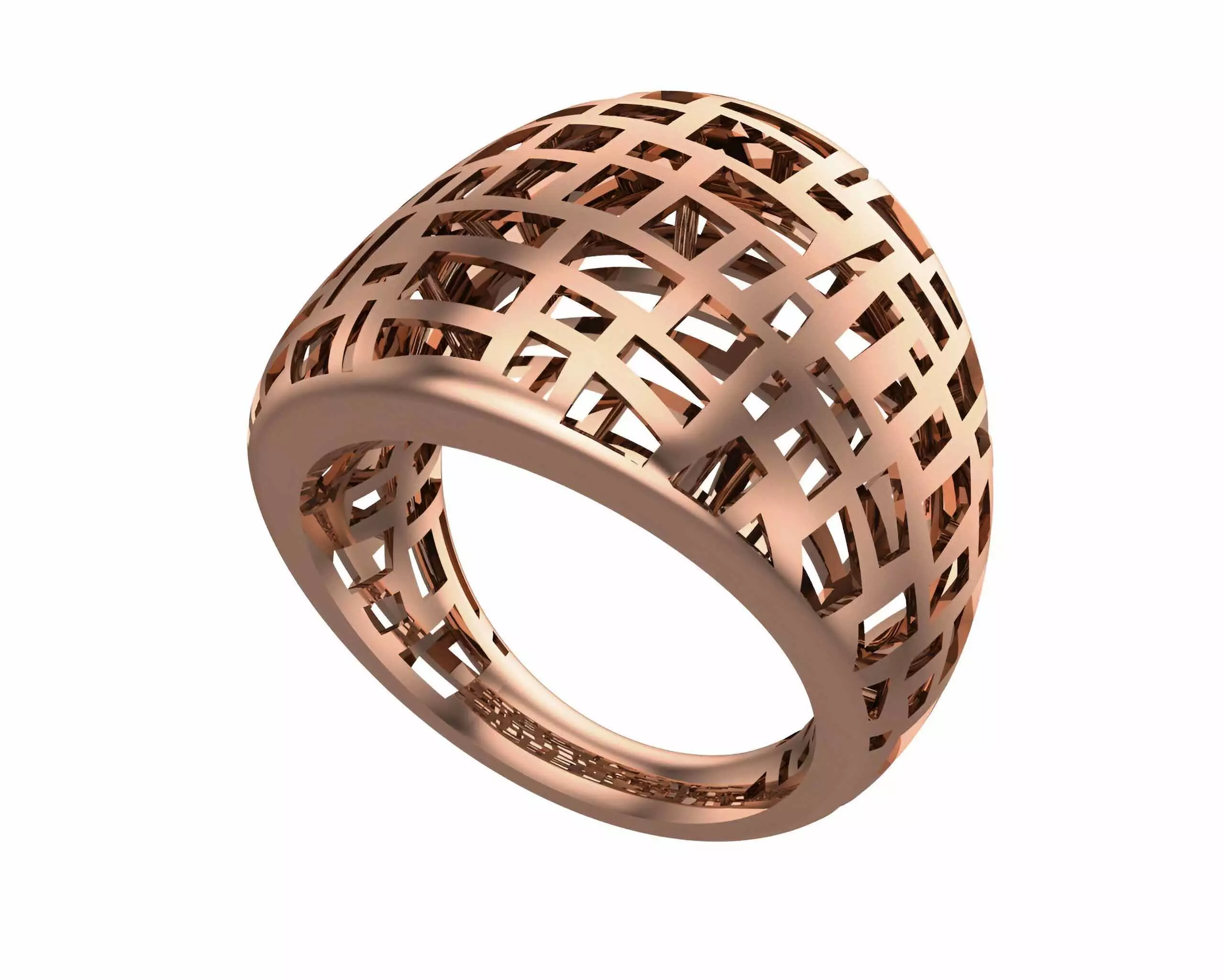Woven Wire Mesh Plain gold ring 3D print model_0