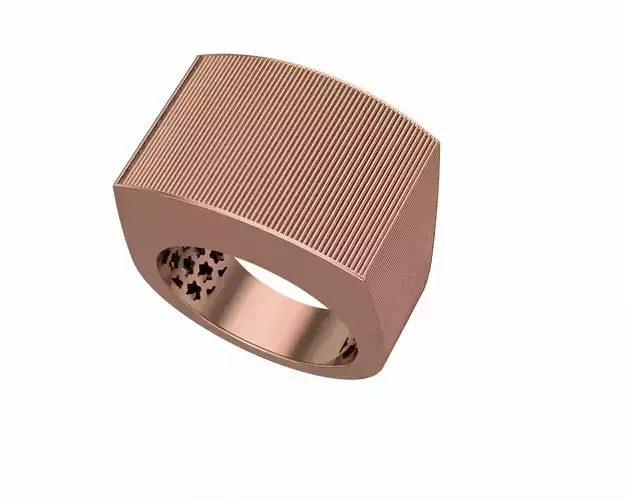 Grooves Line Plain gold ring