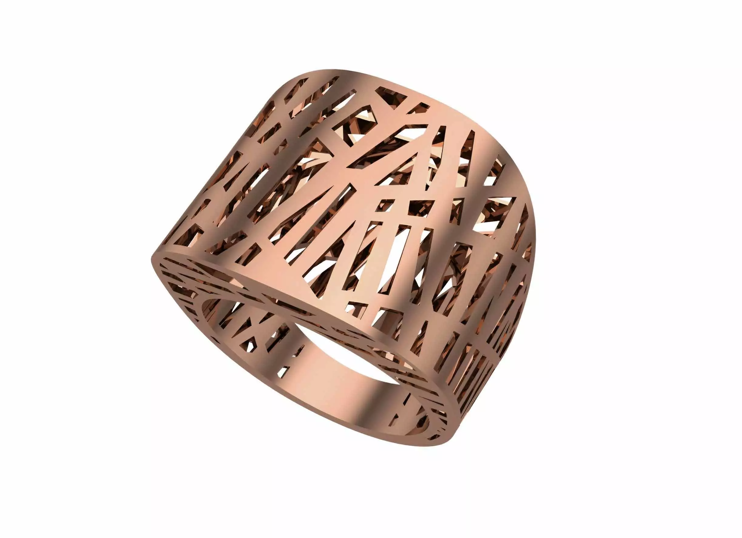 Woven Wire Mesh Plain gold ring 3D print model