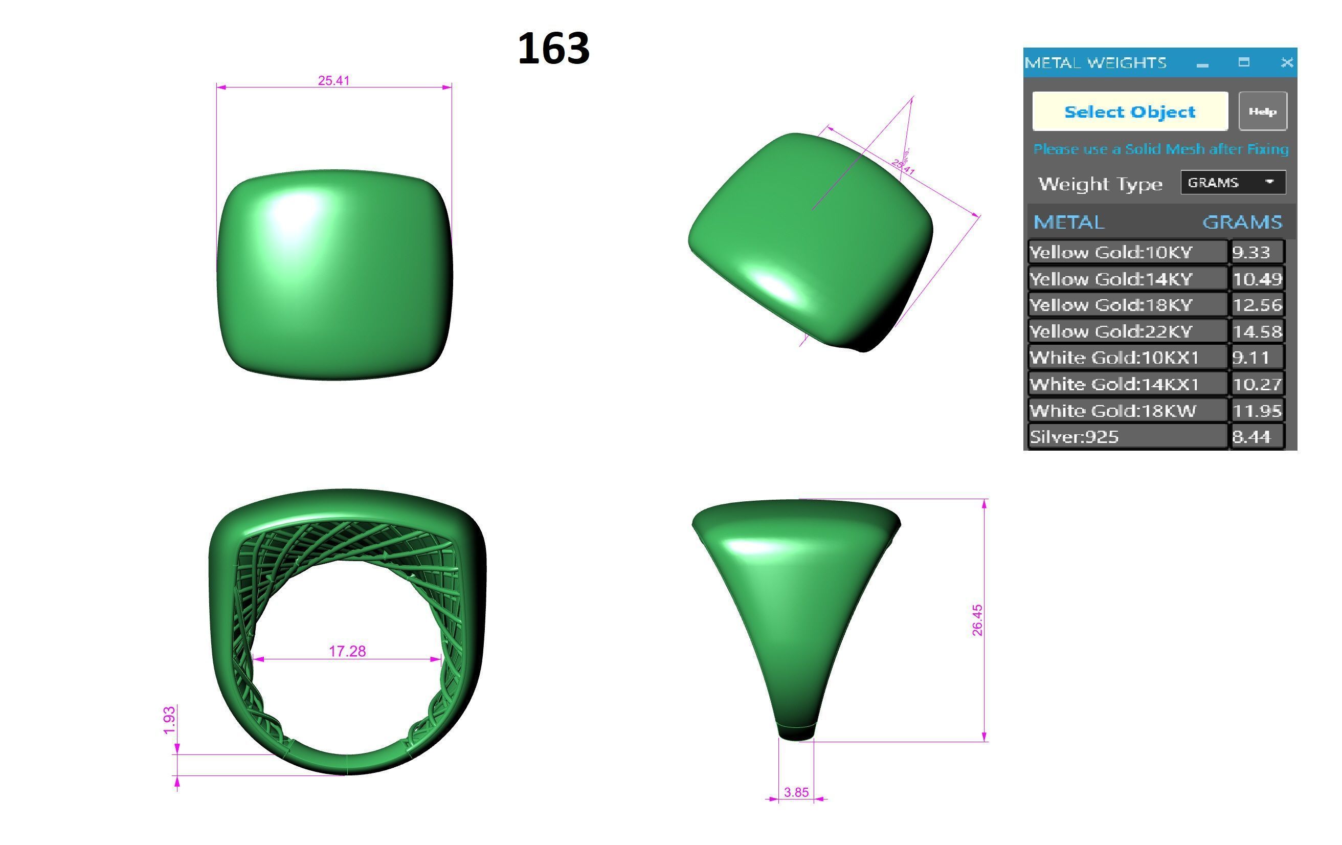 Thick Plain gold ring 3D print model_3