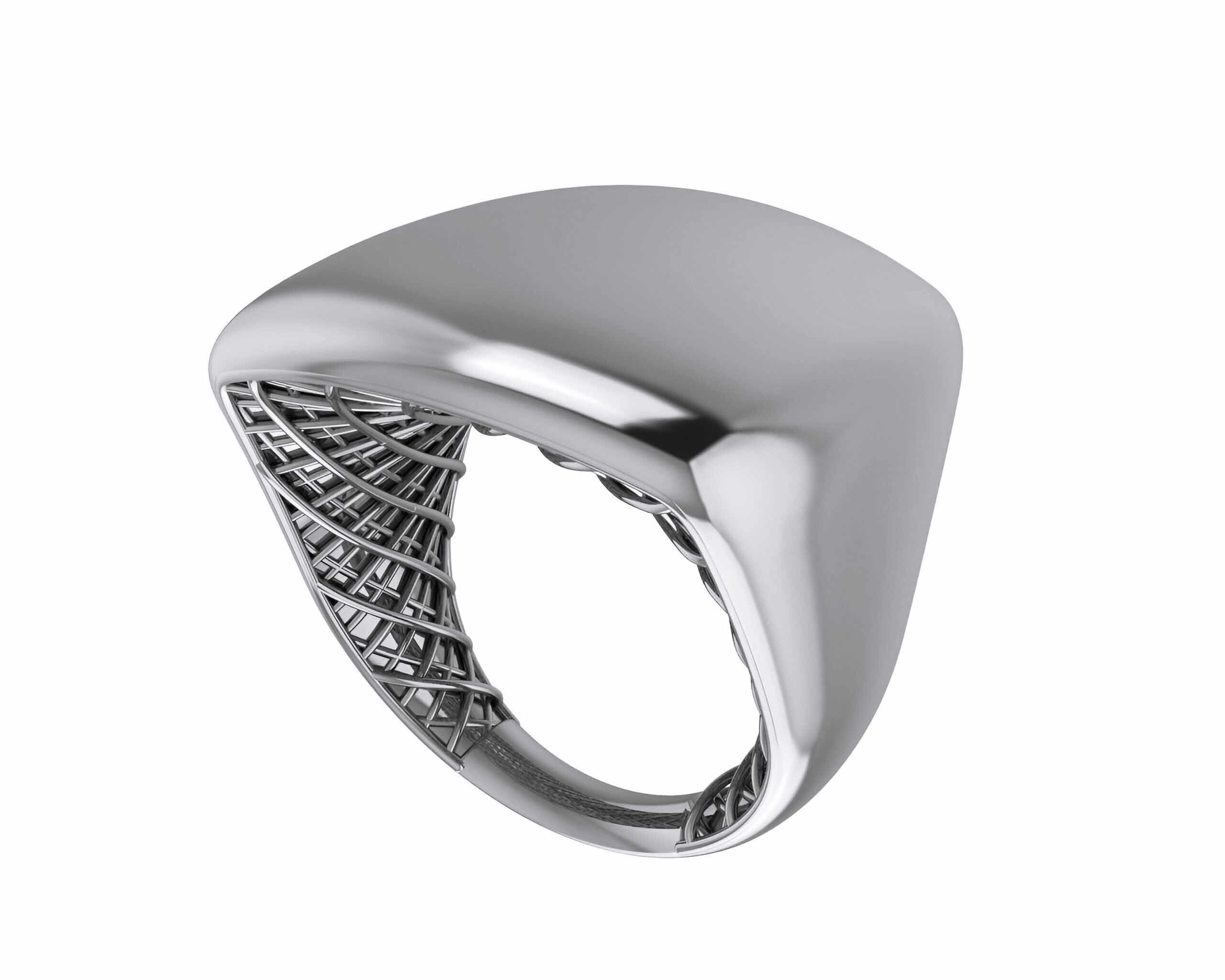 Thick Plain gold ring 3D print model_2